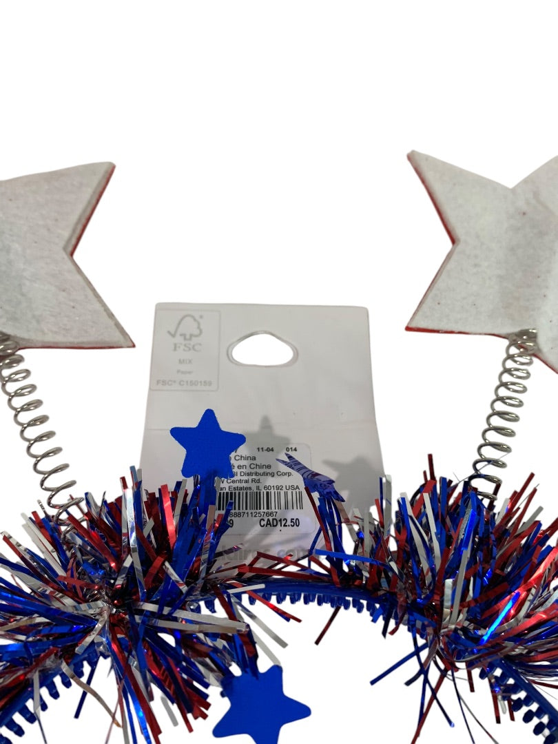 Claires Headband Patriotic USA Sparkly Stars Fun Novelty