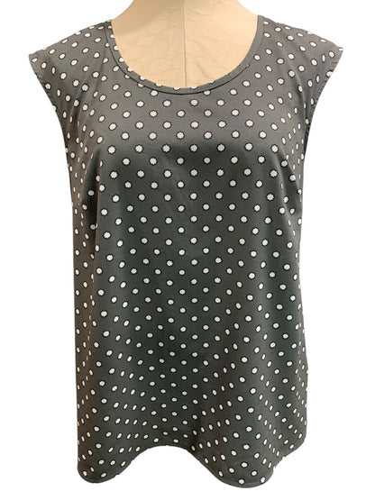 Medium Merona Gray Dot Star Patterned Sleeveless Shirt Blouse