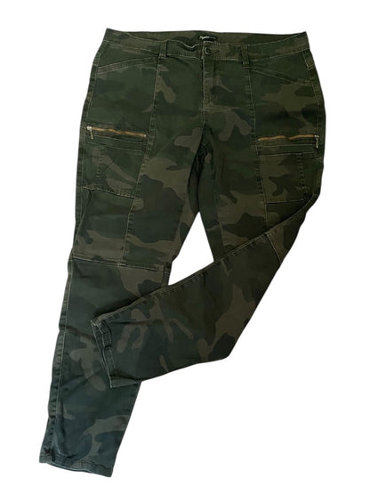 Size 16 Supplies Womens Gray Camo Tapered Pants Stretch Pockets 29 Inch Inseam