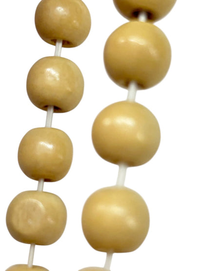 Vintage Stretch Bracelet Blonde Wood 9 mm Beads