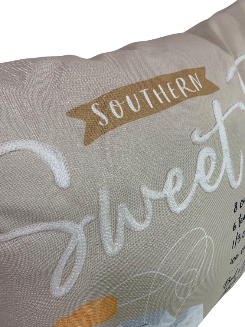 Southern Sweet Tea Throw Pillow Indoor Outdoor 18 Inch Square