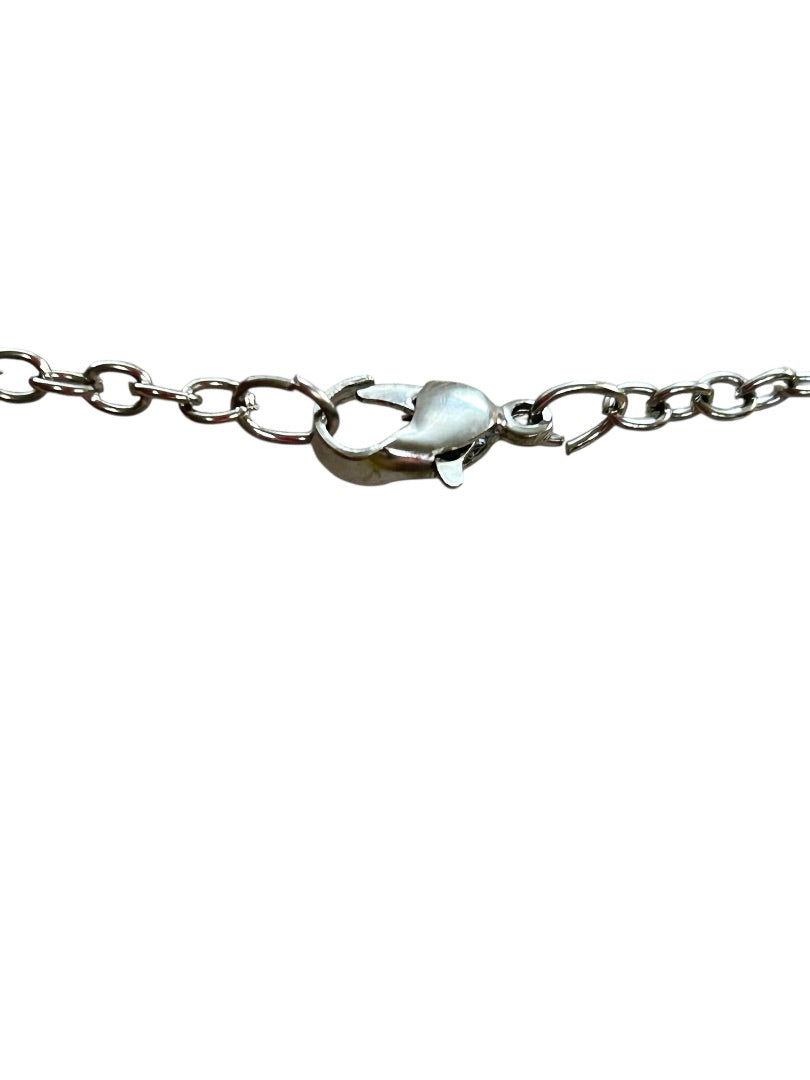 Silvertone Pendant Necklace Brittany Little Girl 18 Inch Lobster Clasp