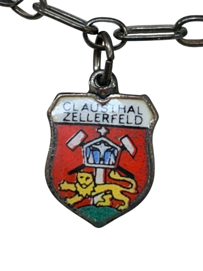German Silver 800 Rev Fritz Vintage Charm Bracelet Souvenir 6 Inch