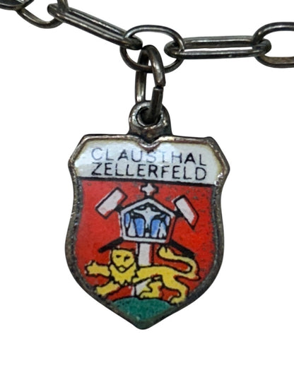 German Silver 800 Rev Fritz Vintage Charm Bracelet Souvenir 6 Inch