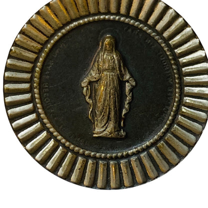 Lot of 3 Vintage Religious Medal Charm Pendants One Relic Mary