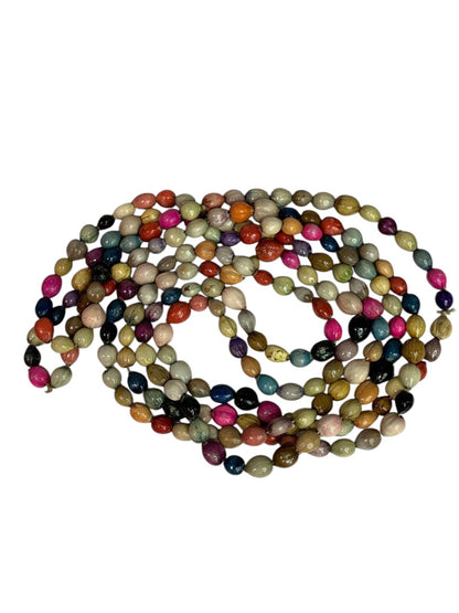 Multicolor Seed Necklace Strand String 76 Inch Overhead