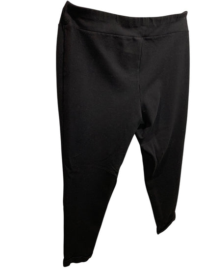 1X Lynn Ritchie Silver Ponte Knit Leggings Womens Black Cuffed Pants