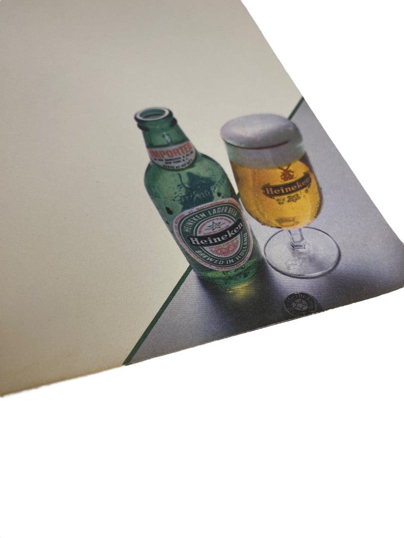 Vintage Heineken Beer Menu Sheet 10 Papers  10.75 x 7 Inch Junk Journal
