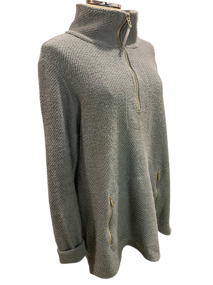 XL Soft Surroundings Womens Westport 1/4 Zip Pullover Sweater Gray