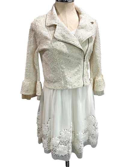 Size 20.5 Knit Works Girls Dressy Jacket and Dress  White Gold