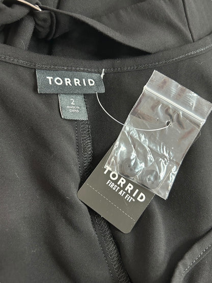 2X Torrid Womens Black New Sleeveless Blouse Cinch Back Waist Adjustable