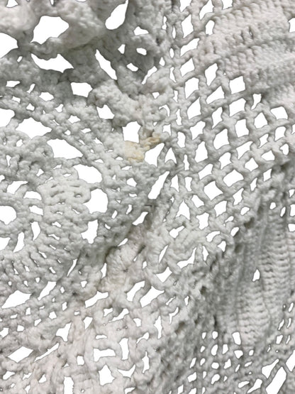 White Crochet Handmade Tablecloth Table Linen 35 Inches Square