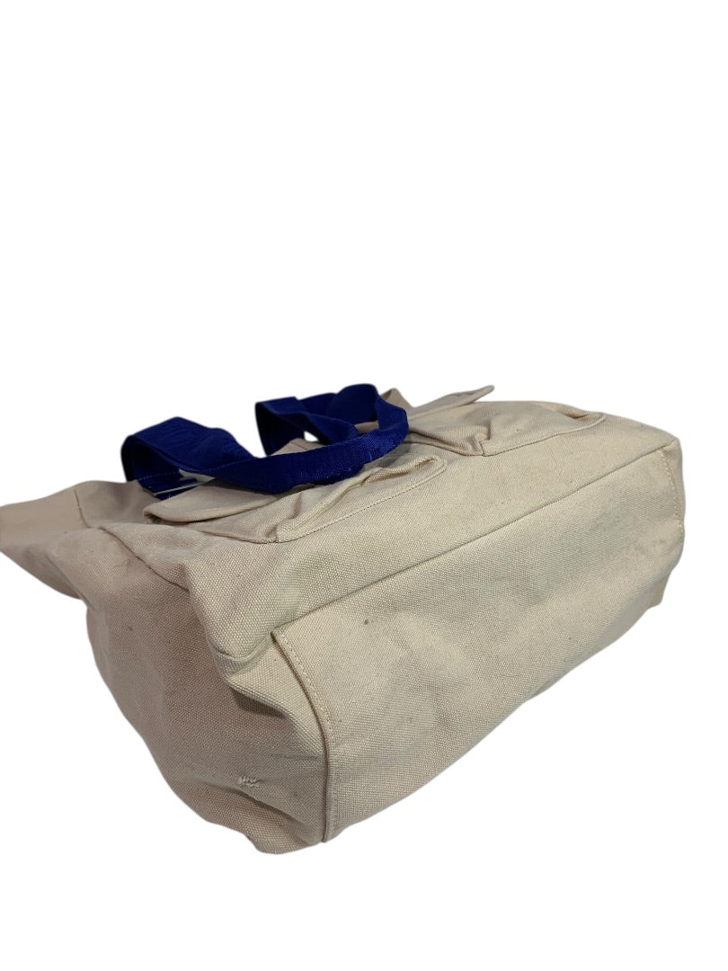 Walt Disney World Canvas Tote Blue Straps Pockets Magnetic Snap