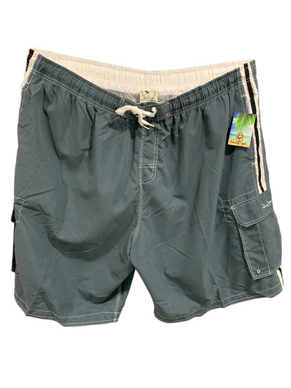4X Panama Jack Mens New Swim Trunks Gray Bathing Suit