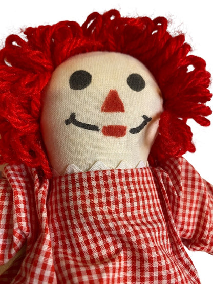 Vintage Raggedy Ann Rag Doll 12 Inch Handmade Red Gingham