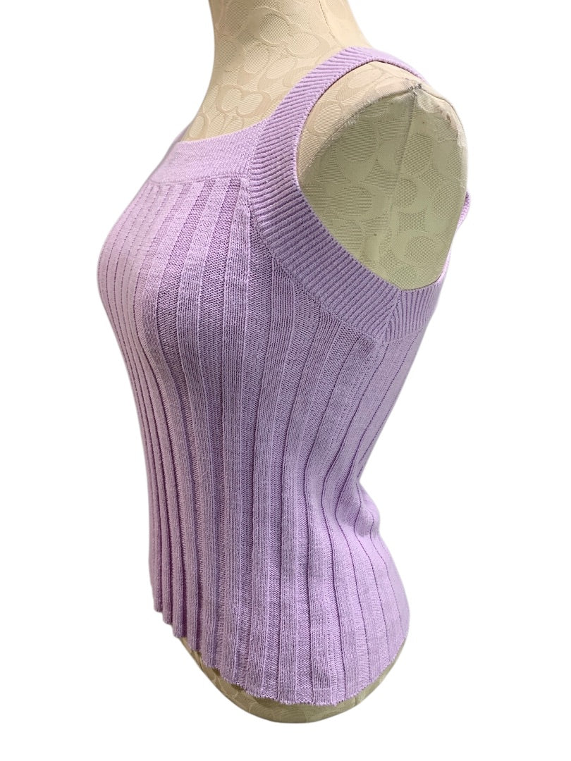 XS Loft Womens Lavender Sweater Ribbed Sleeveless
