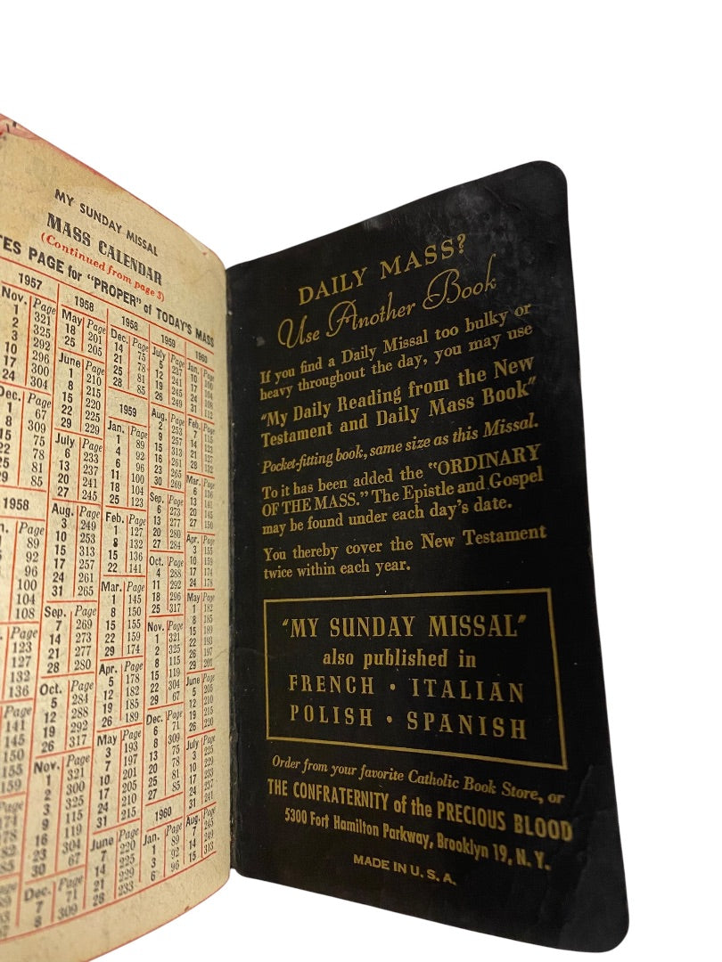 My Sunday Missal Explained Father Stedman 1940s Pocket Size Book Vintage