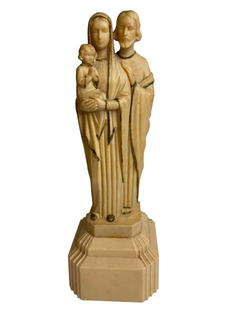 1962 Holy Family Plastic Figurine Rosary Holder Catholic 8"