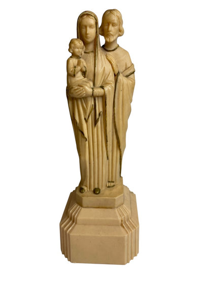 1962 Holy Family Plastic Figurine Rosary Holder Catholic 8"