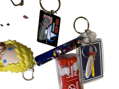 Set of 13 Key Rings Keychains Assorted Novelty Flip Flop Car Toyota