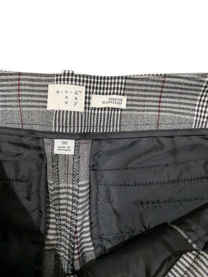 Size 10 a new day Womens Check Plaid Dress Pants 28" Inseam