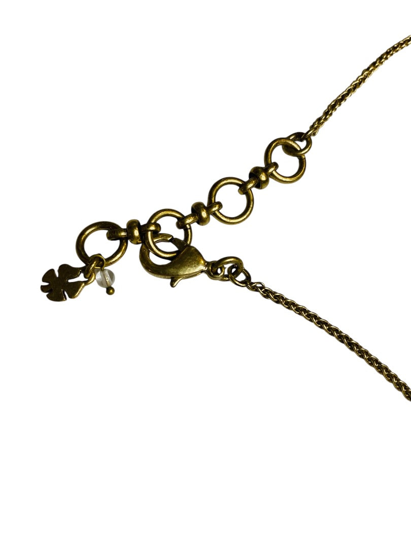 Lucky Brand Resin Pendant Necklace Goldtone 19" Lobster Clasp