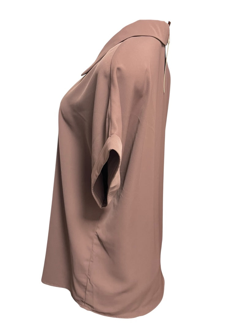 Large Gaharu Collared Cap Sleeve Womens Blouse New