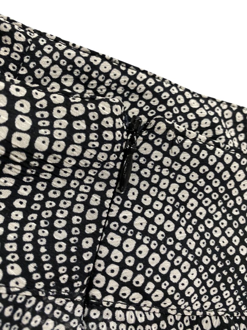 Size 14 Preswick & Moore A-Line Skirt Back Zip Lined Black White
