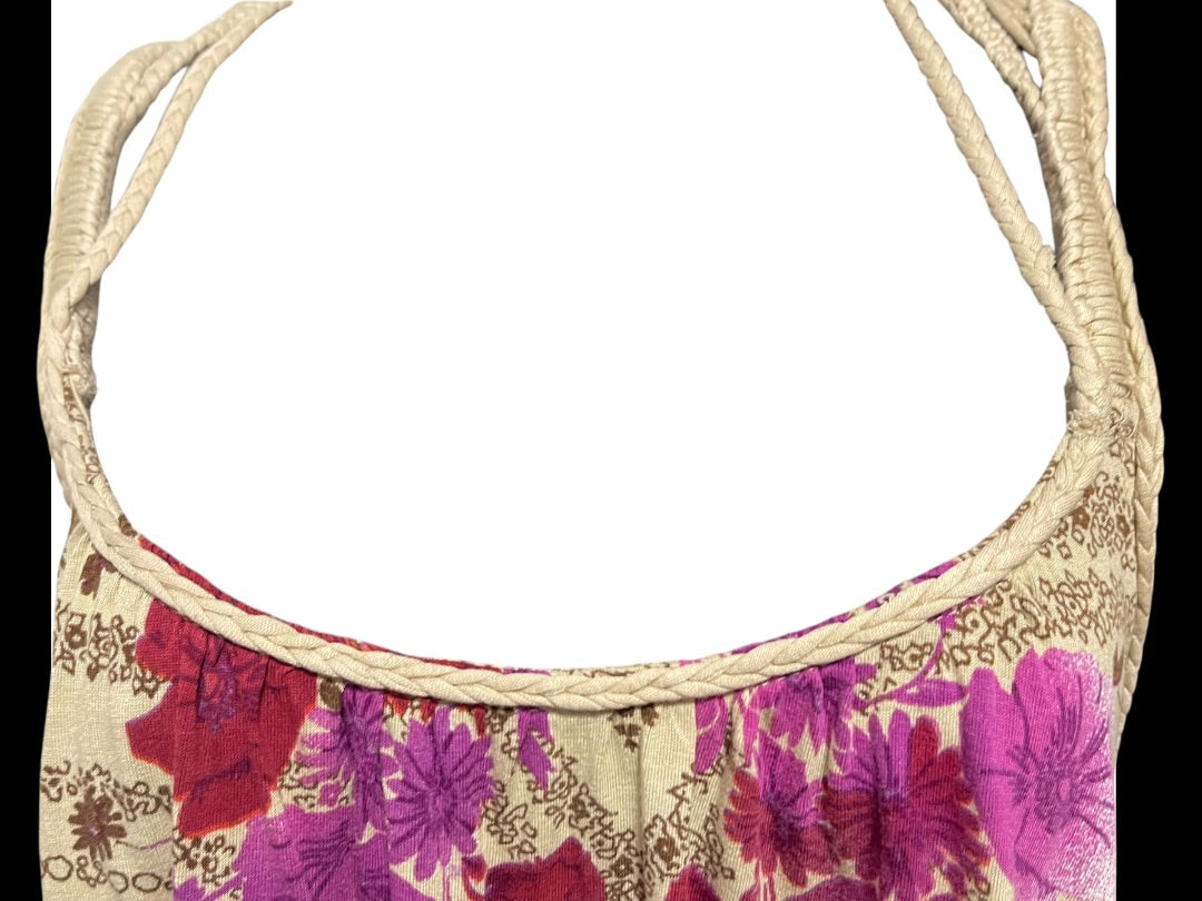 Small Free People Sleeveless Floral Tank with Braided Straps