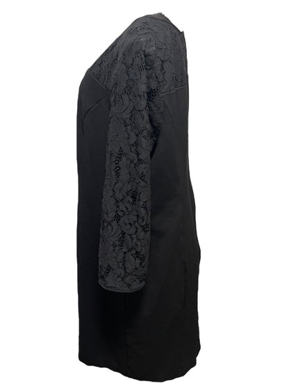Size 16 Talbots Lace 3/4 Sleeve Back Zipper Dress Black