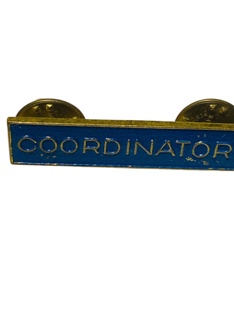 Vintage Bar Pin Coordinator Blue Goldtone 1.5" Double Butterfly Back