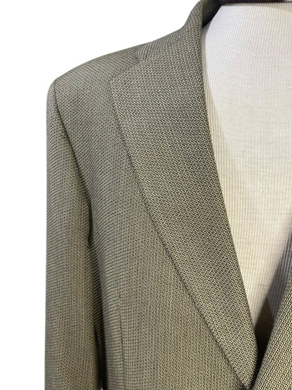 Size 46R Haggar Collections 2 Button Mens Sport Coat Olive Wool Blend