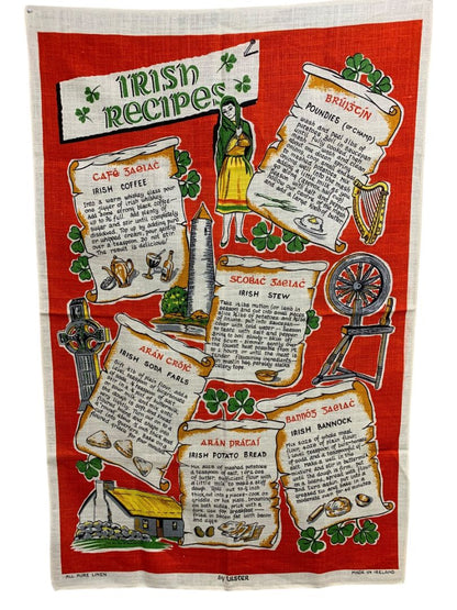 by Ulster Linen Tea Towel Vintage Irish Recipes 20" x 30" Coffee Stew Poundies
