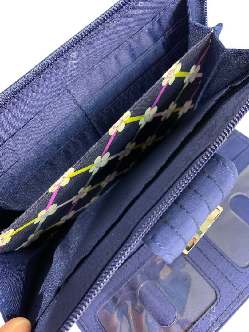 Vera Bradley New Turnlock Wallet Lapis Blue 14531-475 8" x 4.5"