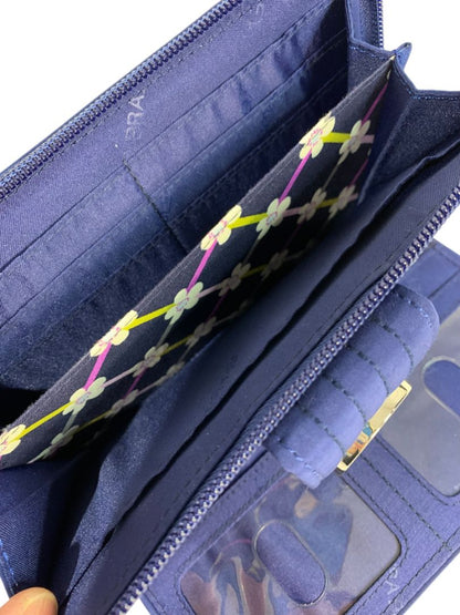 Vera Bradley New Turnlock Wallet Lapis Blue 14531-475 8" x 4.5"