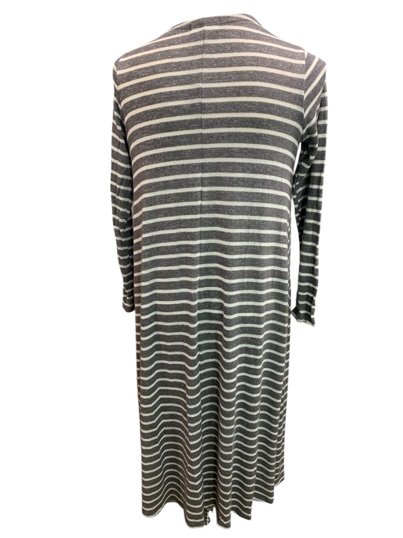 Size XS LulaRoe Sarah Cardigan Duster Long Gray White Pockets