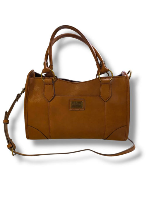 Frye & Co Brown Vegan Leather Satchel Hanbag Removable Shoulder Strap