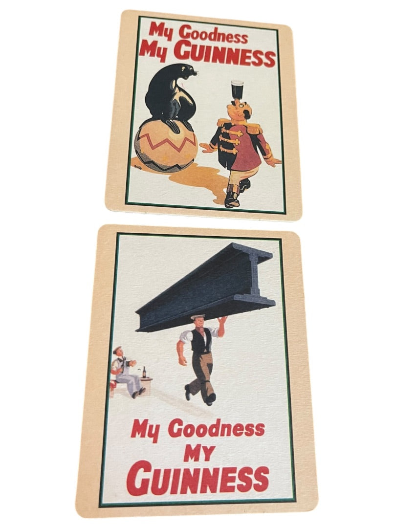 Set of 15 Guinness Cardboard Double Sided Coasters Vintage Advertisements 4.5" x 3.5"