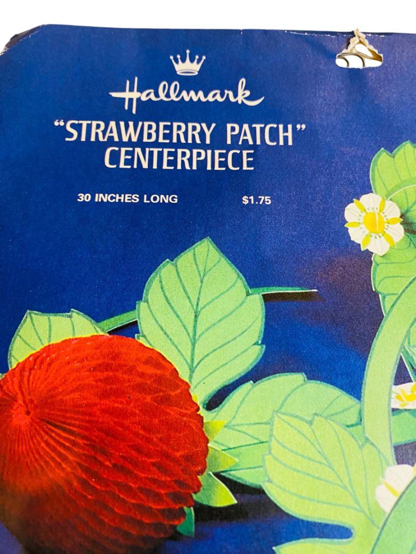 Vintage Hallmark Strawberry Patch Centerpiece 30 Inches Honeycomb