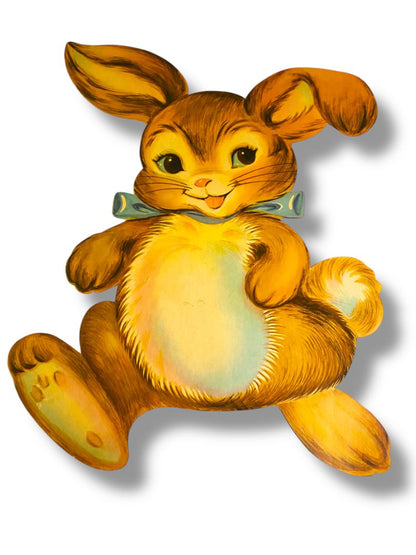 Vintage Bunny Rabbit Diecut 16" Blue Tie Cute Retro Easter