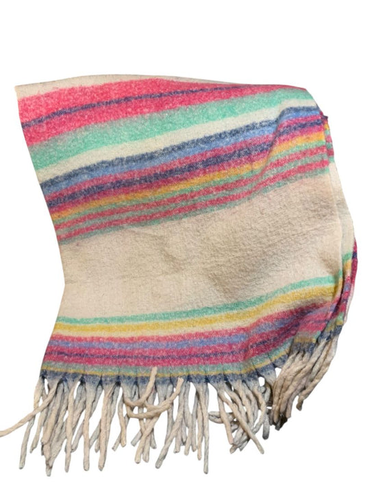 Free People Skye Stripe Fringe Throw Blanket 60" x 51" Soft Boho