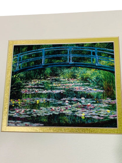 1999 Claude Monet Print Matted in Greeting Card The Japanese Footbridge