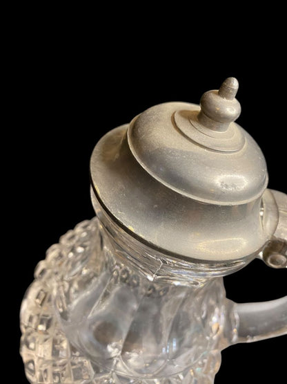 Victorian Style Pattern Glass Syrup Pitcher Vintage Creamer 6.5"