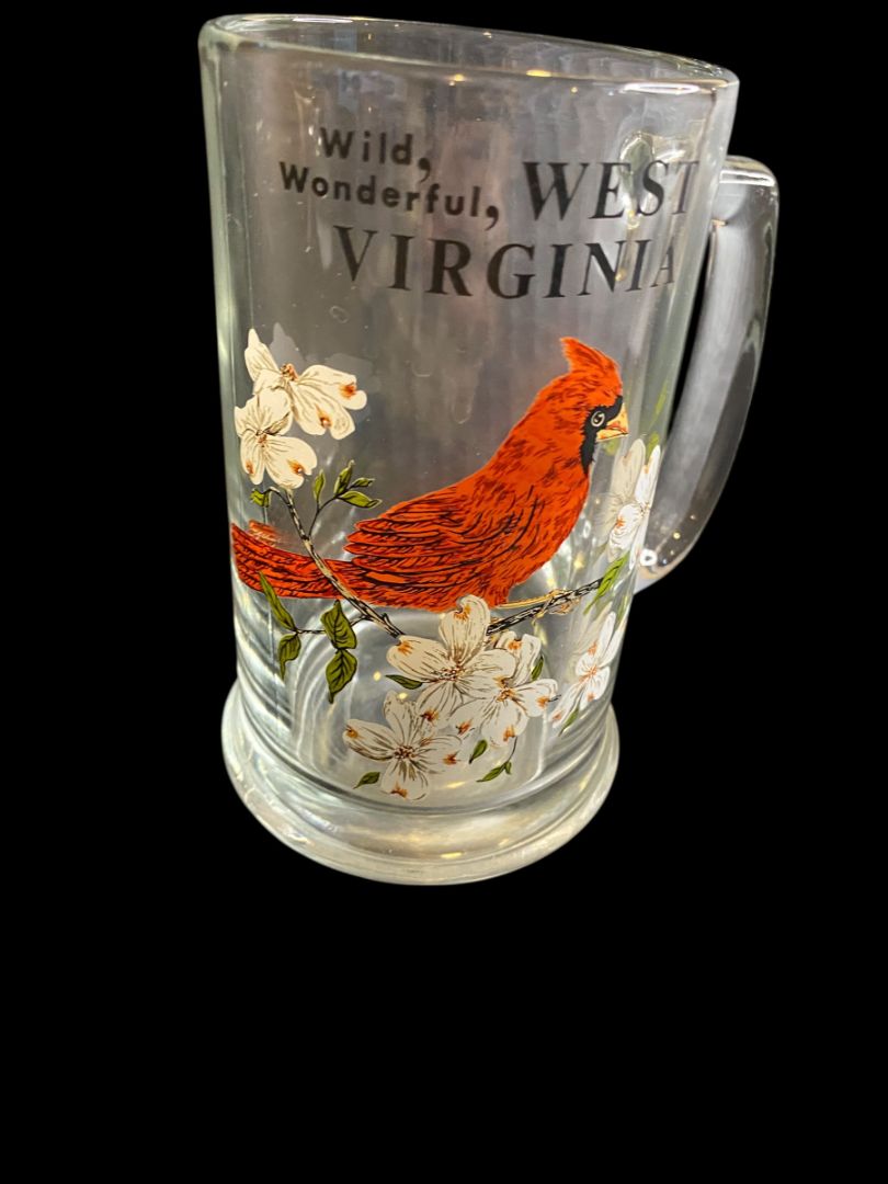 Vintage Souvenir Beer Mug West Virginia Wild Wonderful Cardinal