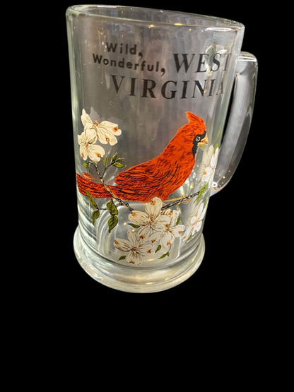 Vintage Souvenir Beer Mug West Virginia Wild Wonderful Cardinal