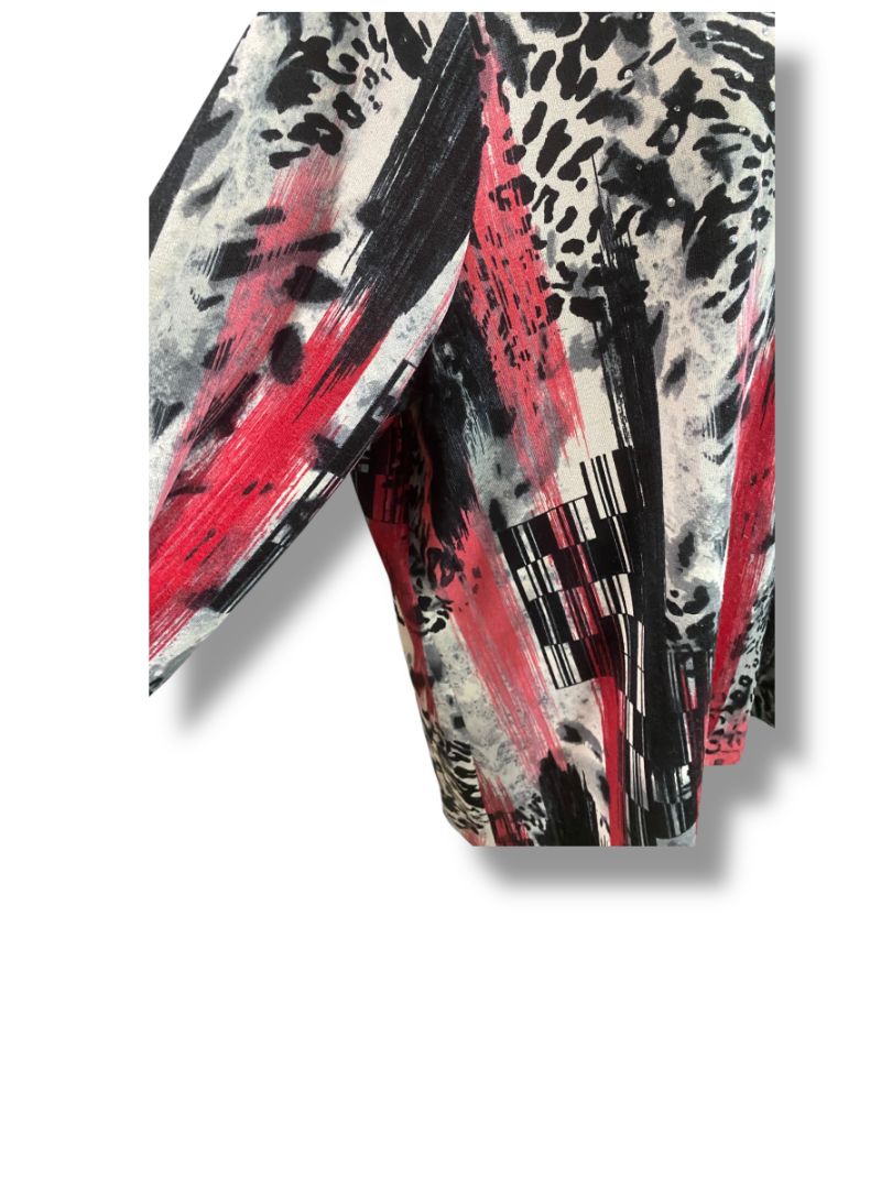 Size 3X CJ Banks Womens Lightweight Tunic Sweater Embellished Red Black