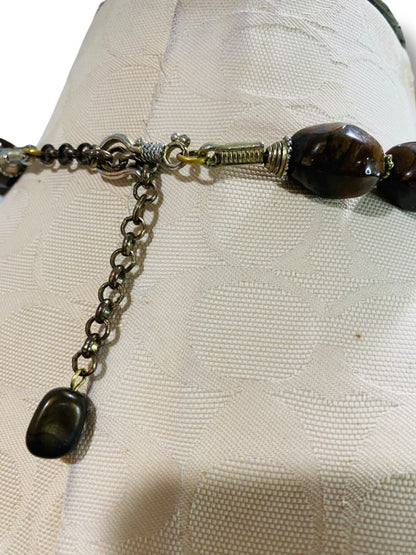 Arsty Boho Seed Bead Multistrand Twist Necklace 17-20" Hook Closure