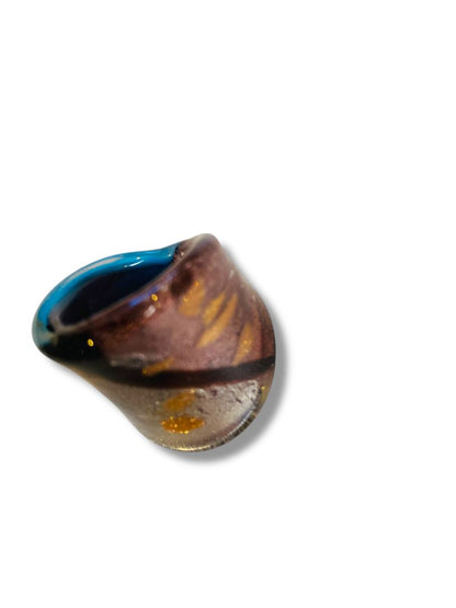 Size 8 All Glass Ring Multicolor Artisan Jewelry Pink Blue