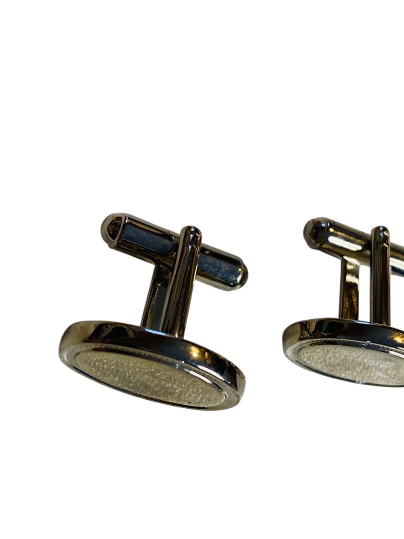 Silvertone BulletBack Cuff Links Oval 20mm Cufflinks