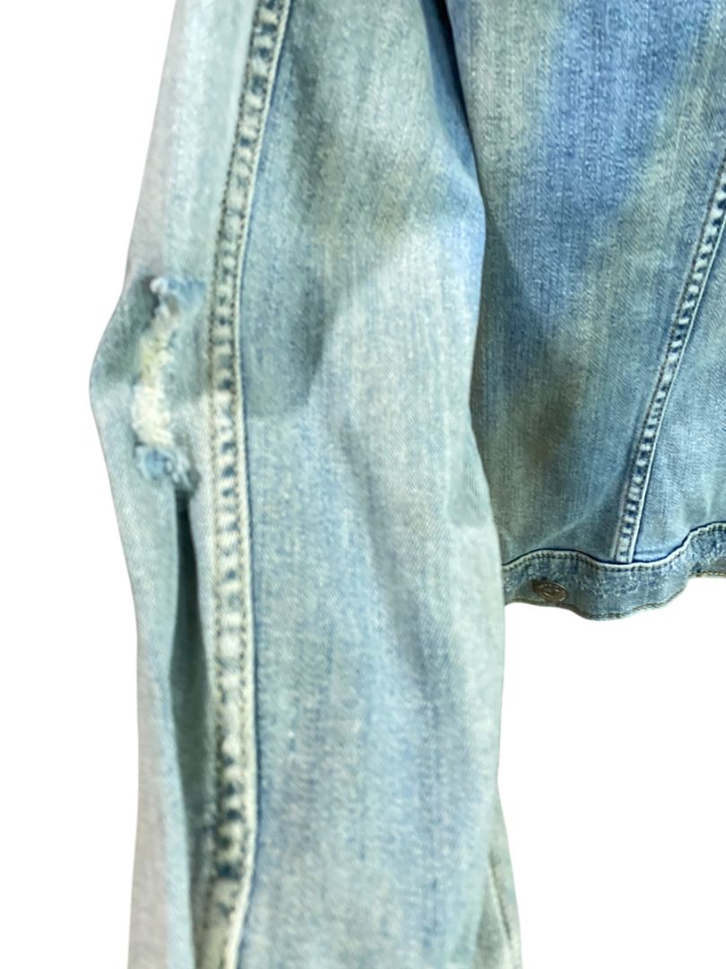 Size 4X Torrid Womens Distressed Jean Jacket Light Wash Denim